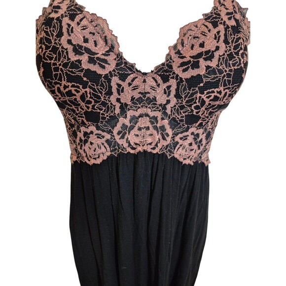 Soma Lace Overlay Chemise Slip Sress Teddy Nighty Pink Black Sz M - Picture 3 of 6